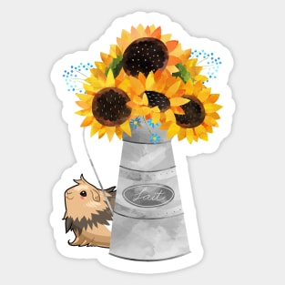 Sunflowers and Guinea Pig Sticker